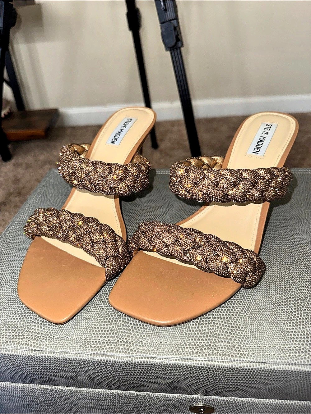 Steve Madden Embellished Heels in Brown